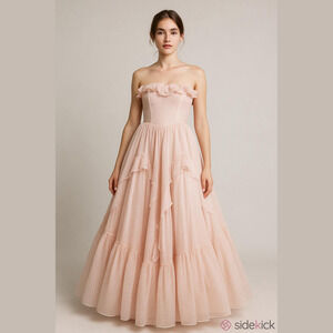 Vintage 80s Jessica McClintock Gunne Sax Juniors Pink Swiss Dot Maxi Dress sz 5